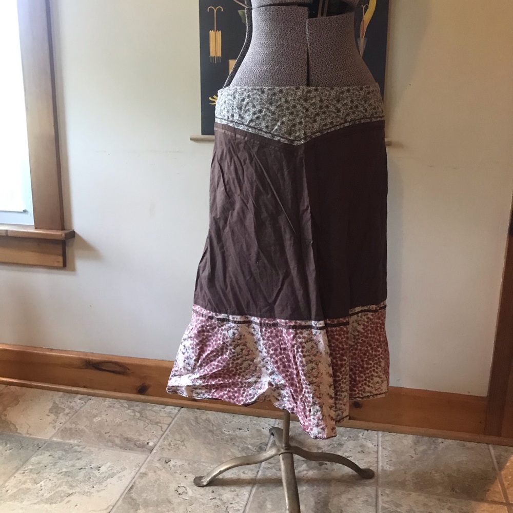 Cotton Hippie Skirt with Patchwork Vibe + Zipper